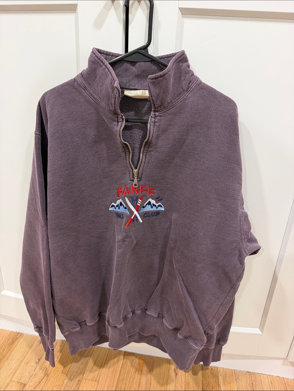 Banff Embroidered Purple Quarter-Zip Pullover